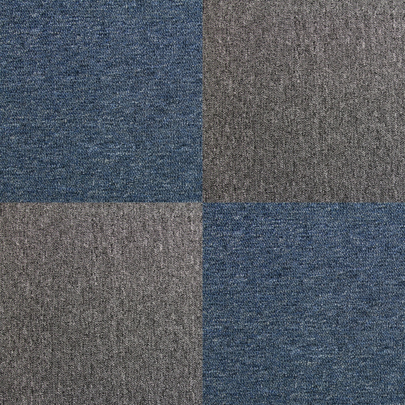 Dalle de moquette bleu tempête et anthracite ultra-résistante pour bureau 50x50 cm