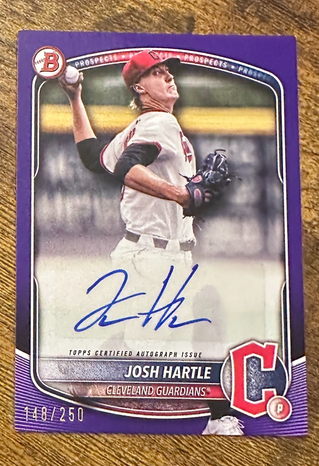 2025 Bowman Prospect Autographs Purple Border #BPAJH Josh Hartle /250 X15398