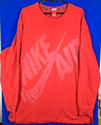 Nike Air Pivot Heavyweight Crew Neck Long Sleeve Shirt Mens XXL Red Big Logo
