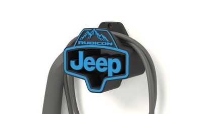 Jeep Rubicon BLUE Charging Cable Holder Wall Mount - FREE SHIPPING USA ONLY