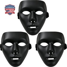 Halloween Mask, Plain Thick Plastic Halloween Masquerade Costume Party Mask, for