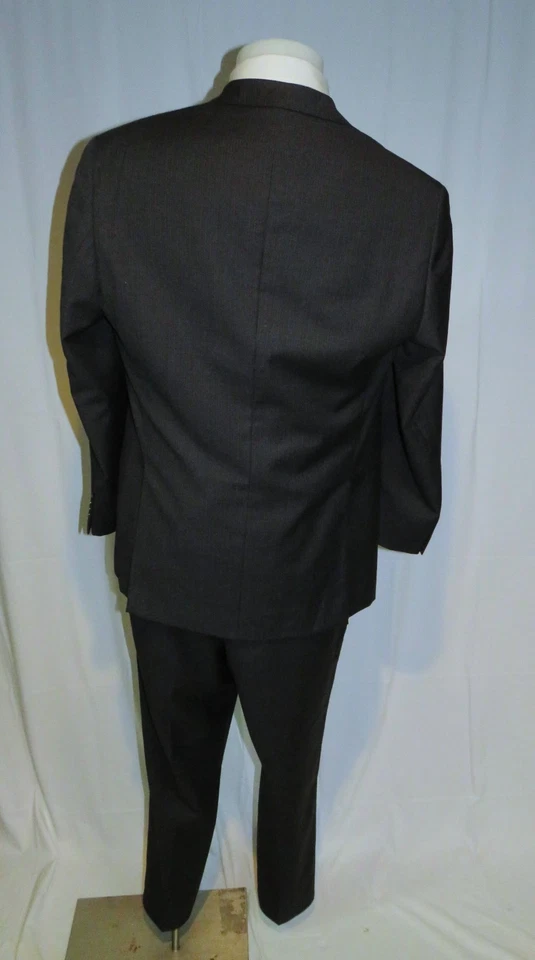 Vestimenta Charcoal Gray Striped Hand Made Three Button Suit 42R - Image 2 of 4