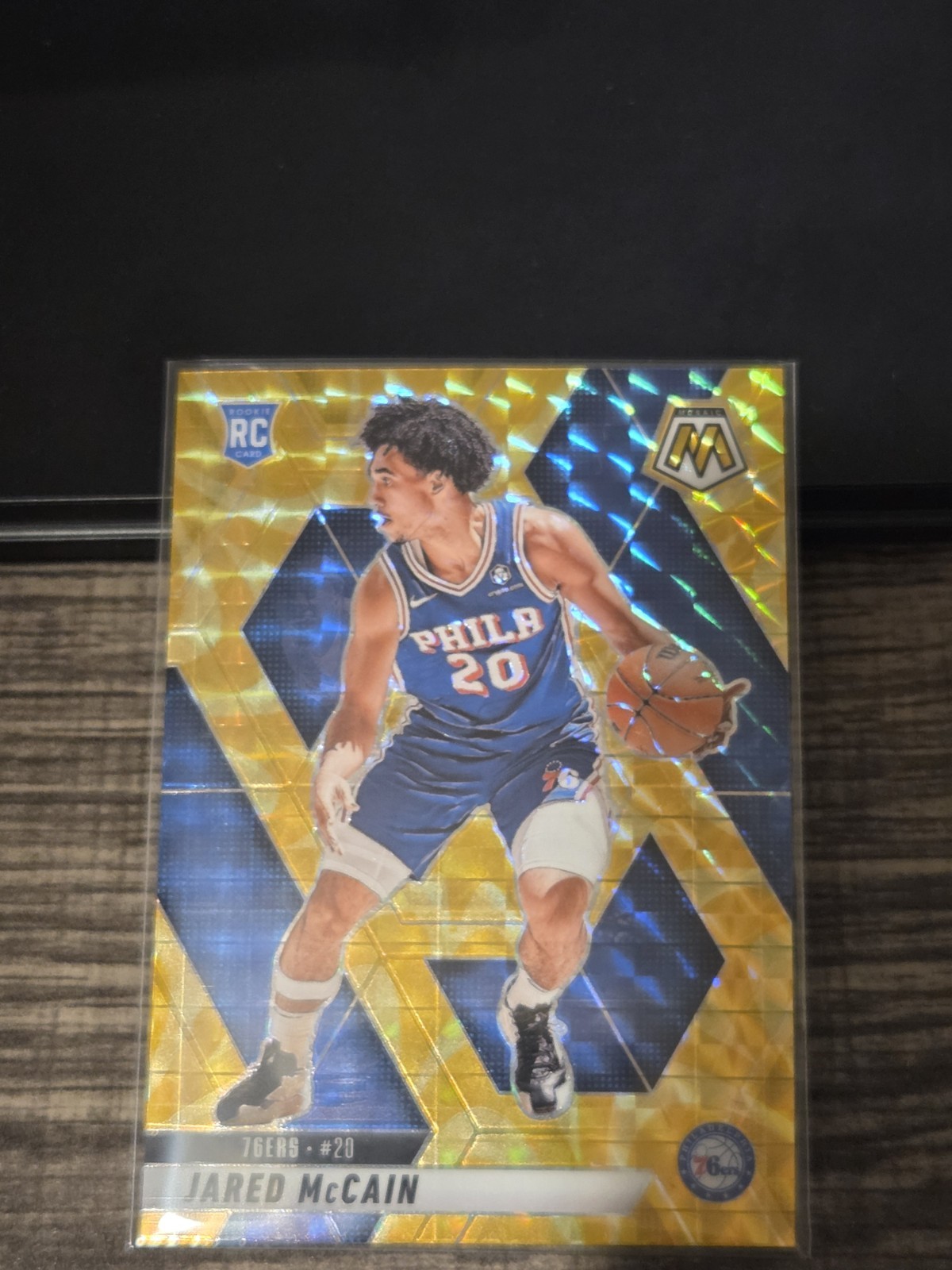 2024-25 Panini Mosaic - Jared McCain #228 Reactive Yellow Mosaic Prizm (RC)