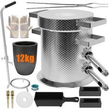 MMasters 12KG Stainless Steel Propane Melting Furnace Kit, 12kg Silicon Carbi...
