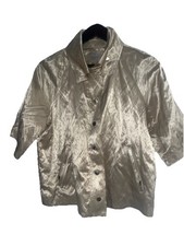 Chicos Jacket, Gold 3/4 Sleeve, Size 1, US Size 8/10