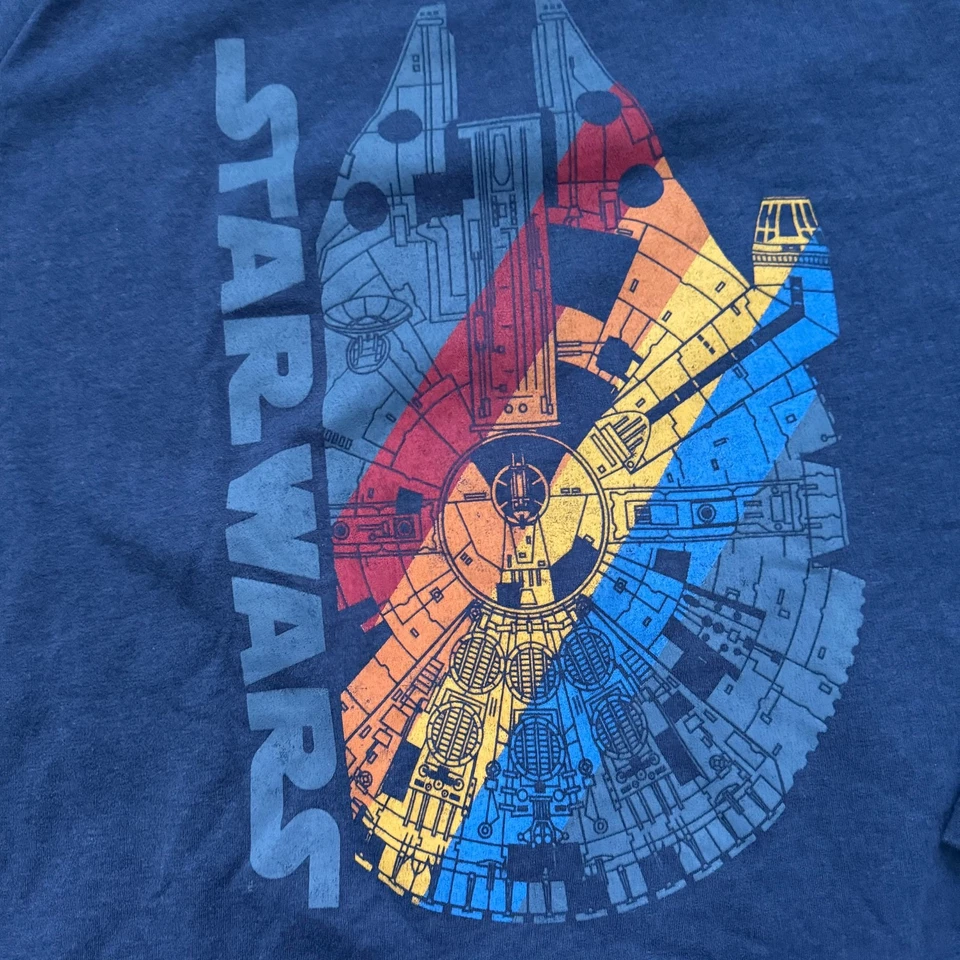 Star Wars Millenium Falcon темно-синий серый радужный свитер толстовка размер 2XL - Изображение 3 из 4