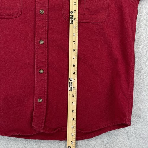 Cabelas Shirt Men's Large Red Chamois Outdoor Heavy Cotton Black Lab Hunting - Picture 8 of 11