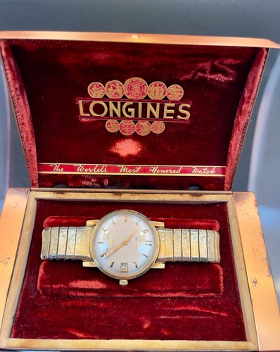 EXCELLENT VINTAGE 1967 LONGINES AUTOMATIC DATE ULTRA-CHRON WATCH SERVICE 431 BOX