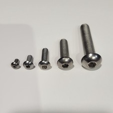 Button head allen screws socket screws stainless steel, UNC, UNF, M3 - M12.
