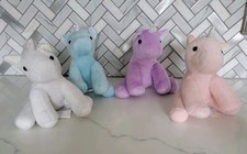 Soft White, Pink, Purple, Blue 8" Unicorn Plush Lot Of 4