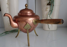 Kupfer Kessel Stieltopf Teekanne Kupferkanne Kanne Topf Camping Feuerkessel