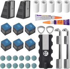 30Pcs Pool Cue Tip Shaper Billiard Stick Accessory Trimming Repair Tool Kit DIY