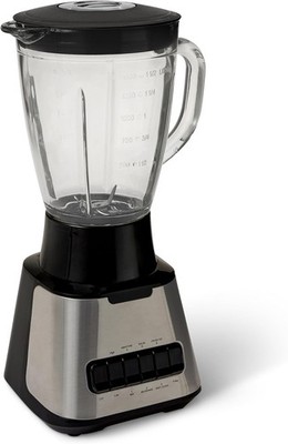 Amazon Basics 6-Cup Blender, 6 Functions, Pulse, Ice Crush, 700W, Black/Silver