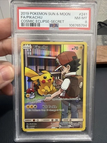 [PSA 8] Pikachu (Secret) 241/236 Sm-Cosmic Eclipse Holo