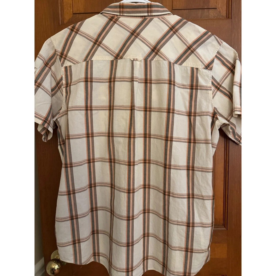 Camisa masculina manga curta creme Lifted Research Group LRG Western Pearl Snap 2XL - Imagem 3 de 4