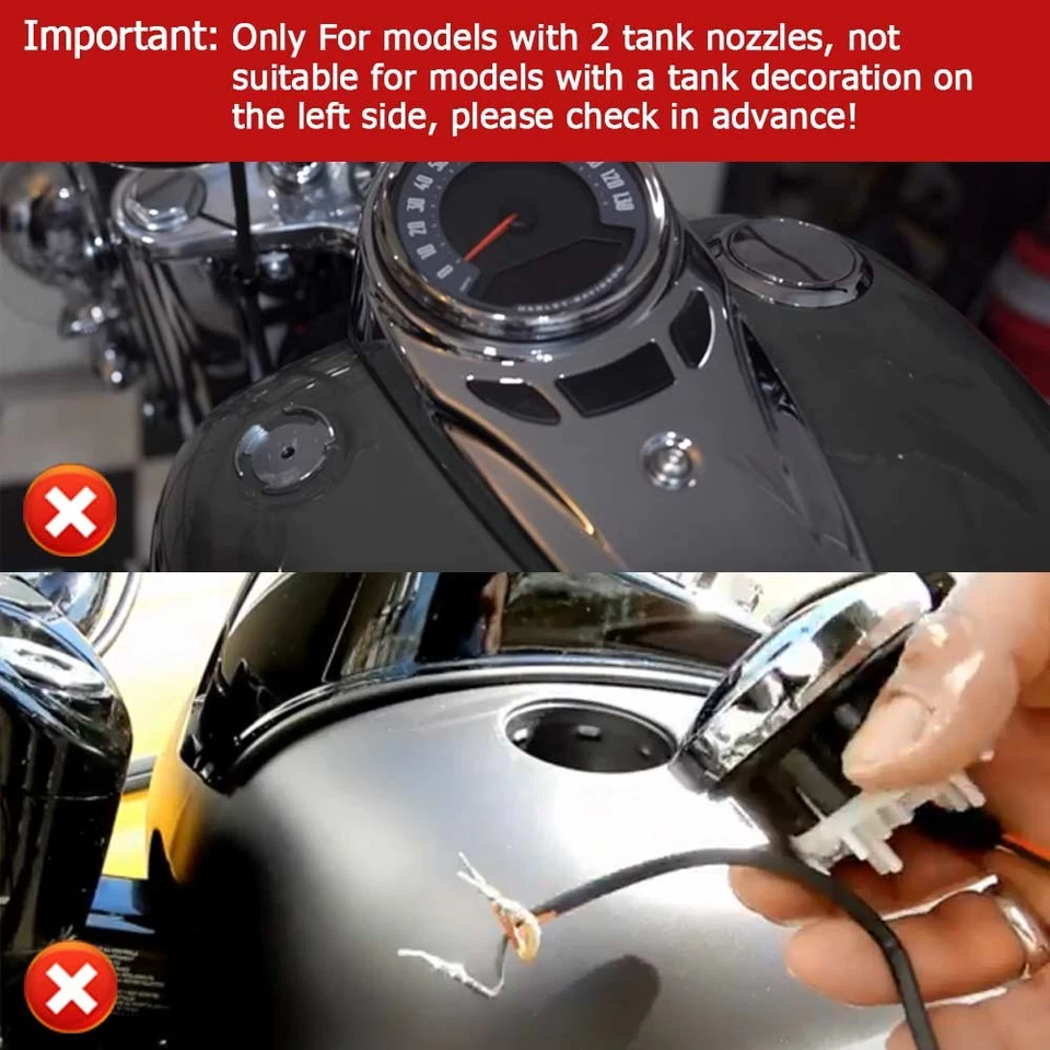 Pair Flush Pop Up Reservoir Gas Cap Vented Fuel Tank Cover For Harley Davidson - Image 4 of 4