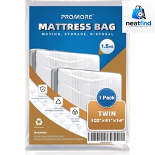 Plastic Mattress Bag for Disposal Moving or Storage,Twin Size,1.5Mil  Twin/T...