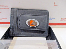 Cleveland Browns NFL Football Team Leather Card Holder Money Clip Wallet