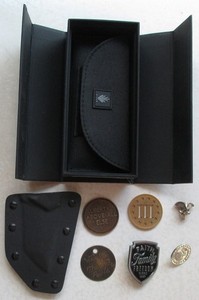 8 ASSORTED EDC CHALLENGE COINS PENDANT PARACORD SKULL KNIFE SHEATH PINBACKS NOS