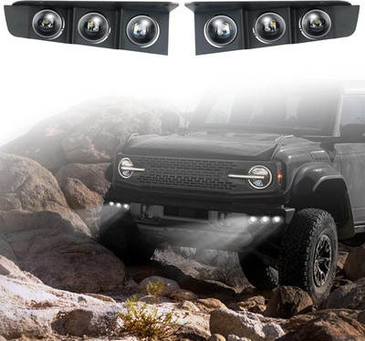 Iron LED Fog Light Assemblies for for Ford Bronco 2021-2023 2/4 Doors, Front Low