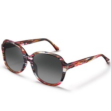 CARFIA Large Curved Acetate Polarized Sunglasses for Women Retro Round