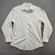 Brooks Brothers Dress Shirt Mens 16-4/5 White Regent Fit Non-Iron Cotton Oxford