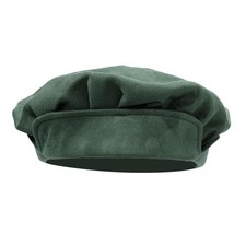 FURPHI Medieval Beret Cap for Men Women Faux Suede Hat Medium, Green