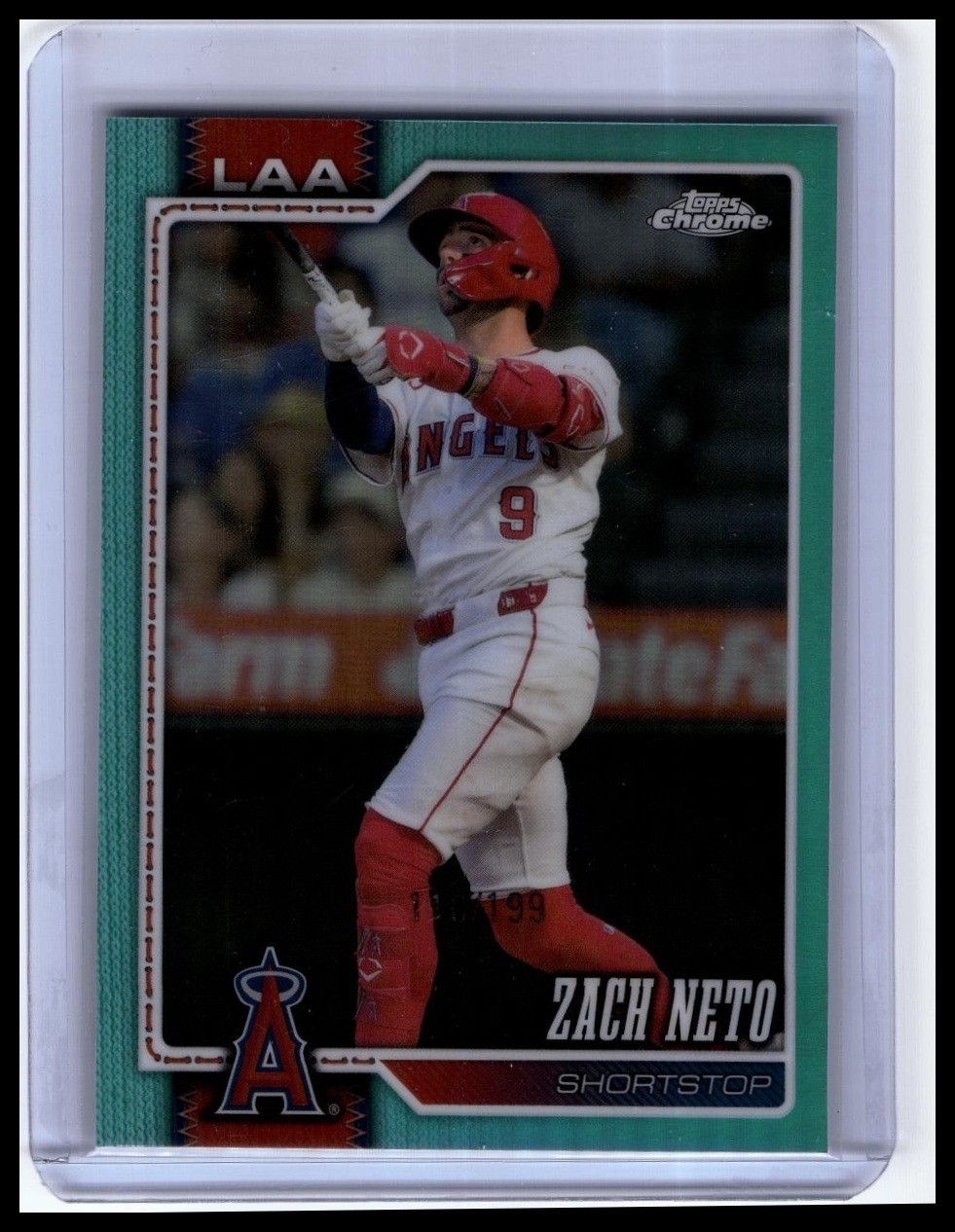 2026 Topps Chrome #77 Zach Neto Aqua Refractor #/199