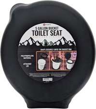 Portable Black Plastic Toilet at Lids, Fits a 5 Gallon Bucket, Great for Camping