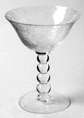 Imperial Glass-Ohio Wild Rose Champagne Sherbet Glass 806745