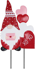 Valentines Day Decorations Outdoor, Metal Gnomes Decorative Garden Stakes with X