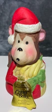 1980 Jasco Critter Bells Monkey Santa Bell – Bisque Porcelain Taiwan Christmas