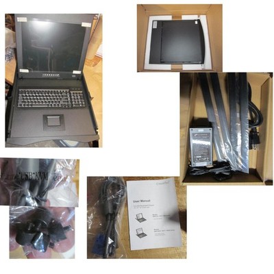 1U 17'' CyberView Rackmount LCD Monitor Keyboard Drawer Austin Hughes 1U17-17-Nu
