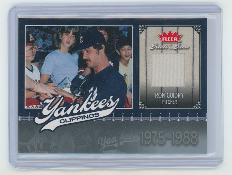 2006 Fleer Greats of the Game Ron Guidry Yankees Clippings Game Used Jersey