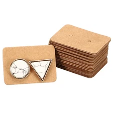 100 Pcs Earring Display Cards, 1.37" x 1" Earring Display Holder, Brown