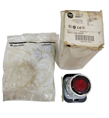 NEW Allen Bradley 800T-QAH24R Red Illuminated Pushbutton 30mm 24V Momentary