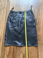 EXPRESS JEANS Women  s 100 LEATHER Black Mini Lined Skirt Size 5/6