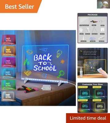Stylish 7-Color LED Drawing Board, 13x10 Acrylic for Kids - Holiday Gift Idea