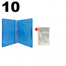 10 STANDARD Clear Blue Color Single DVD Cases 100 OPP Bags