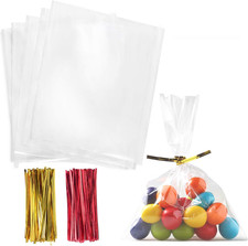 Cello Cellophane Treat Bags,5x7 Inches Clear Cellophane Bags 200 Pcs OPP Plastic