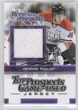 2013-14 ITG Heroes and Prospects Top Game-Used Black Jersey Derrick Pouliot 0f8
