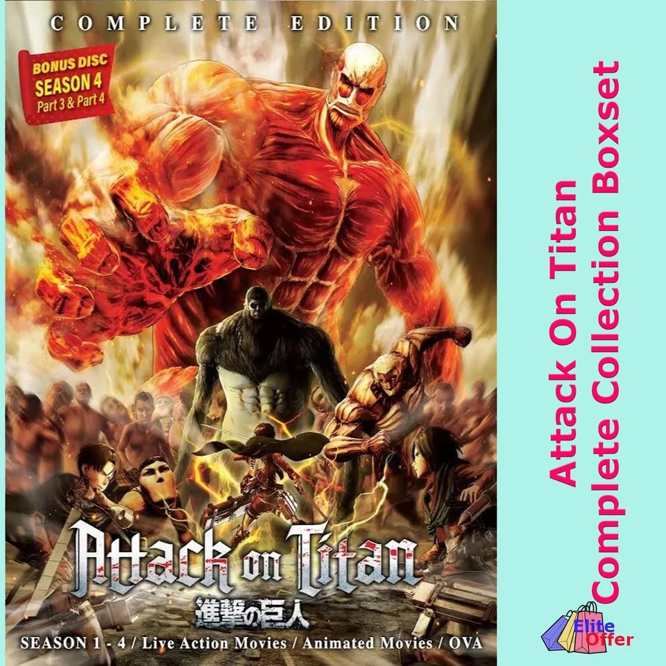 Attack on Titan Complete Collection Box Set Seasons 1-4 DVD English Subtitles - Bild 1 von 4