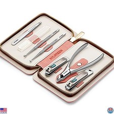7-in-1 Stainless Steel Manicure Set with Travel Case, Nail Clippers  Tools