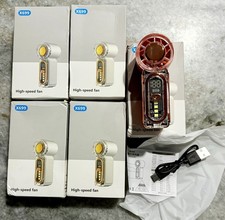 Lot Of 5 X699 Mecha Handheld Turbo Fan Orange Portable Mini Pocket Digital Light Lot Of 5 X699 Mecha Handheld Turbo Fan Orange Portable Mini Pocket Digital Light