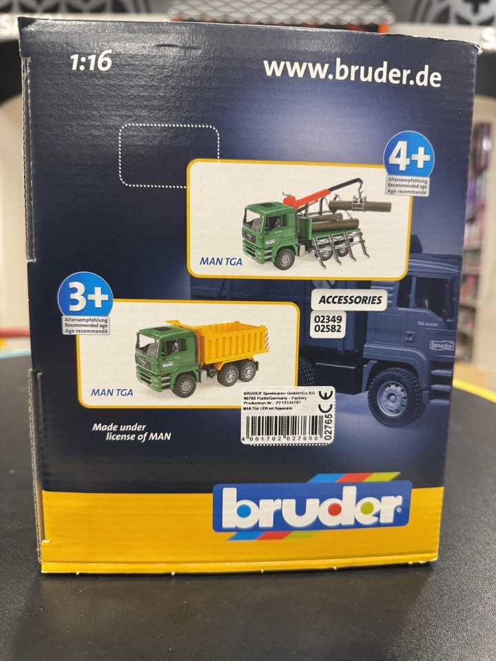 BRUDER 02765 - scala 1:16 - CAMION RIBALTABILE MAN TGA - NUOVO - SIGILLATO - Immagine 4 di 4