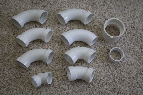 PVC PLUMBING PARTS LOT 10 PIECES