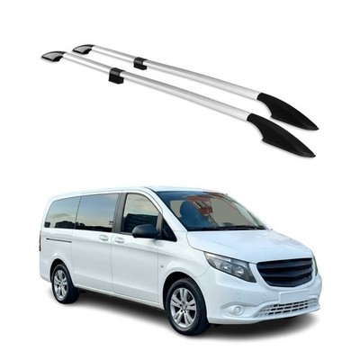 Dachreling Dachträger für Mercedes Vito W639 W447 2003-2025 Langer L2 Alu Grau