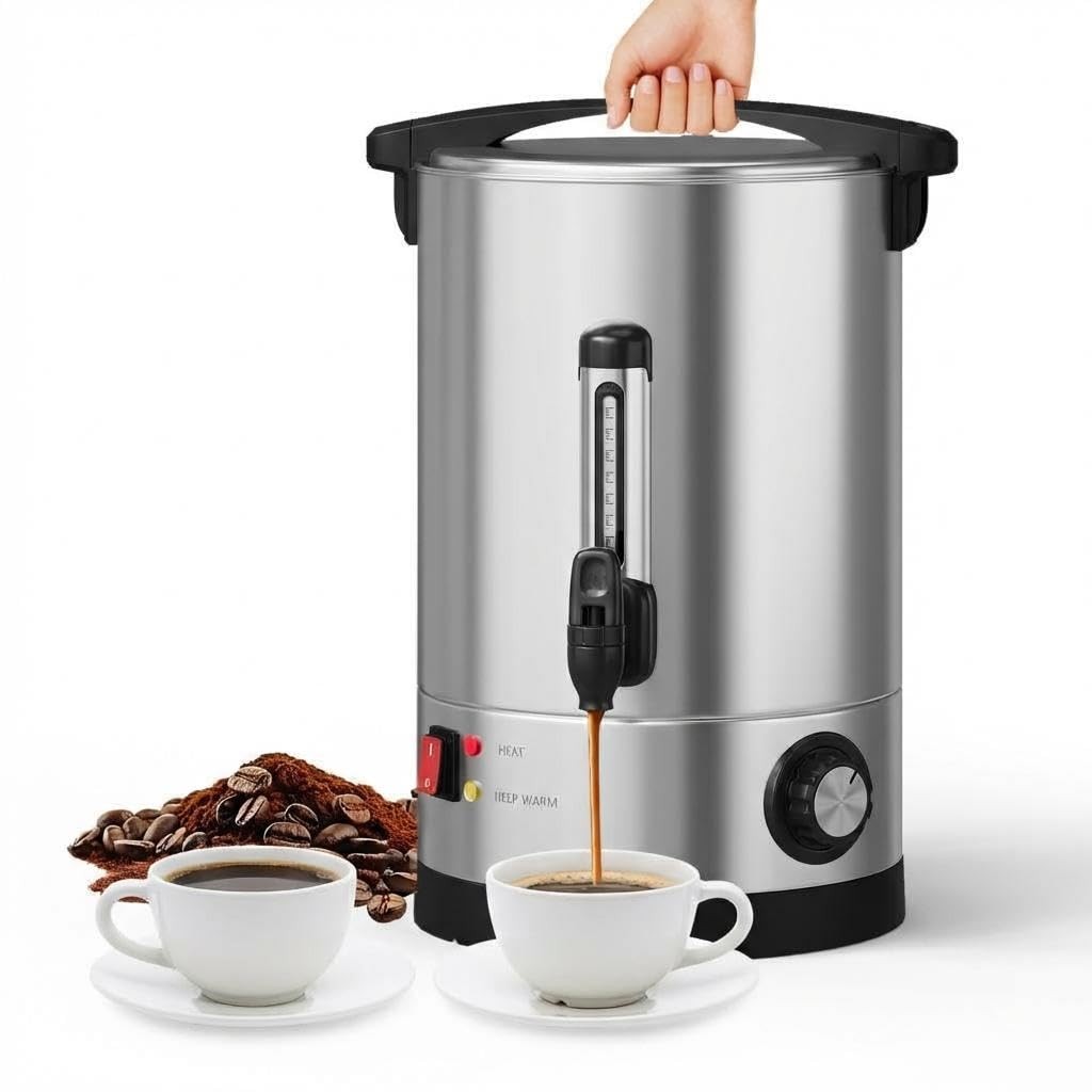10L Large Capacity Commercial Coffee Urn Stainless Steel Double Wall Insulation