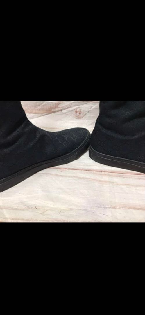 GUCCI Boots Heel GG Canvas Black EU36.5/US6.5 113171c thumbnail 6