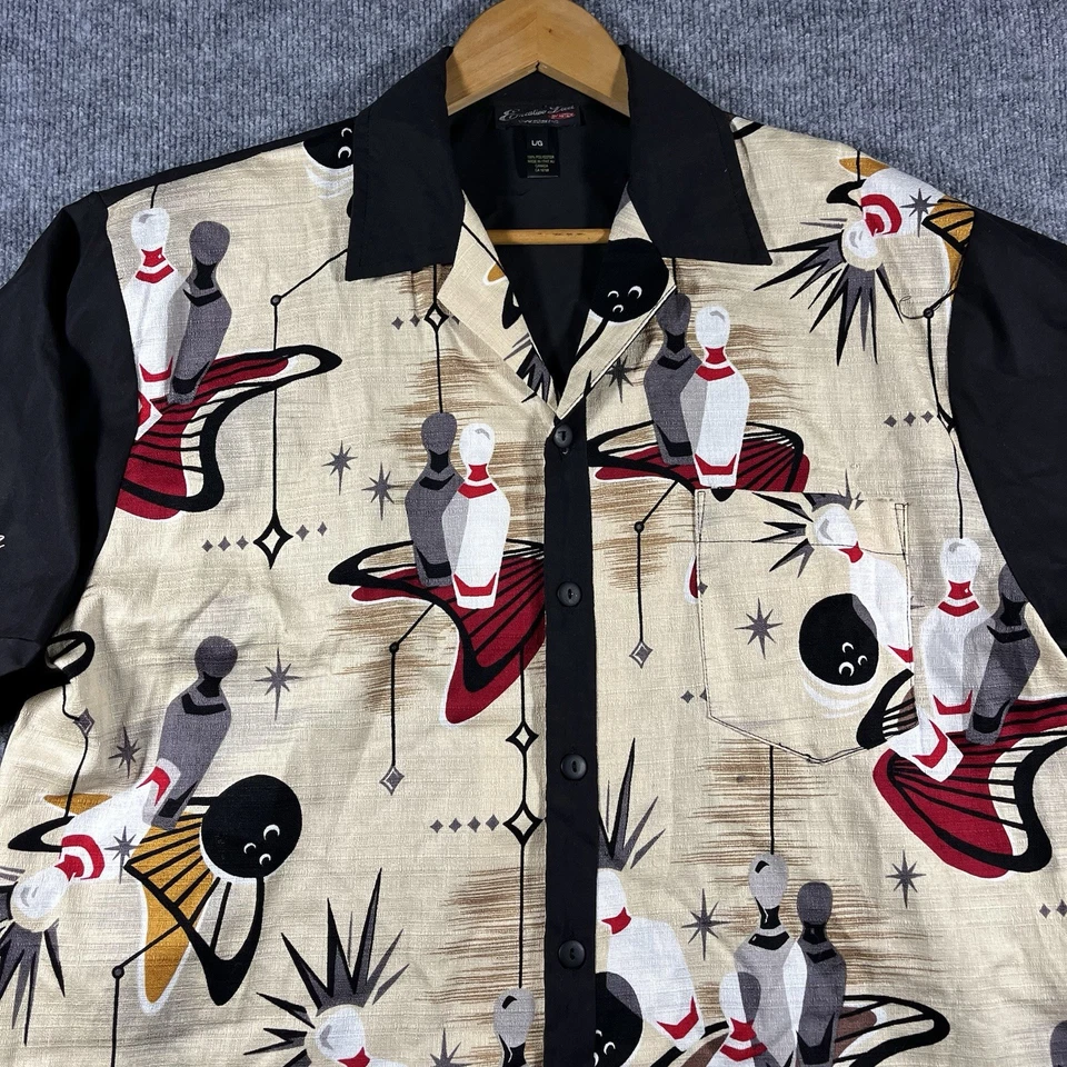 Camisa Rockabilly De Colección Executive Level Mitex Para Hombre AOP Bowling Grande Años 90 RARA Foto 2 de 4
